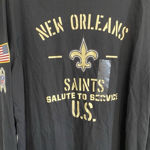 Nike Dri-Fit NWT Men's Tee XL New Orleans Saints Salute to Service Long Sleeve - Picture 3 of 4